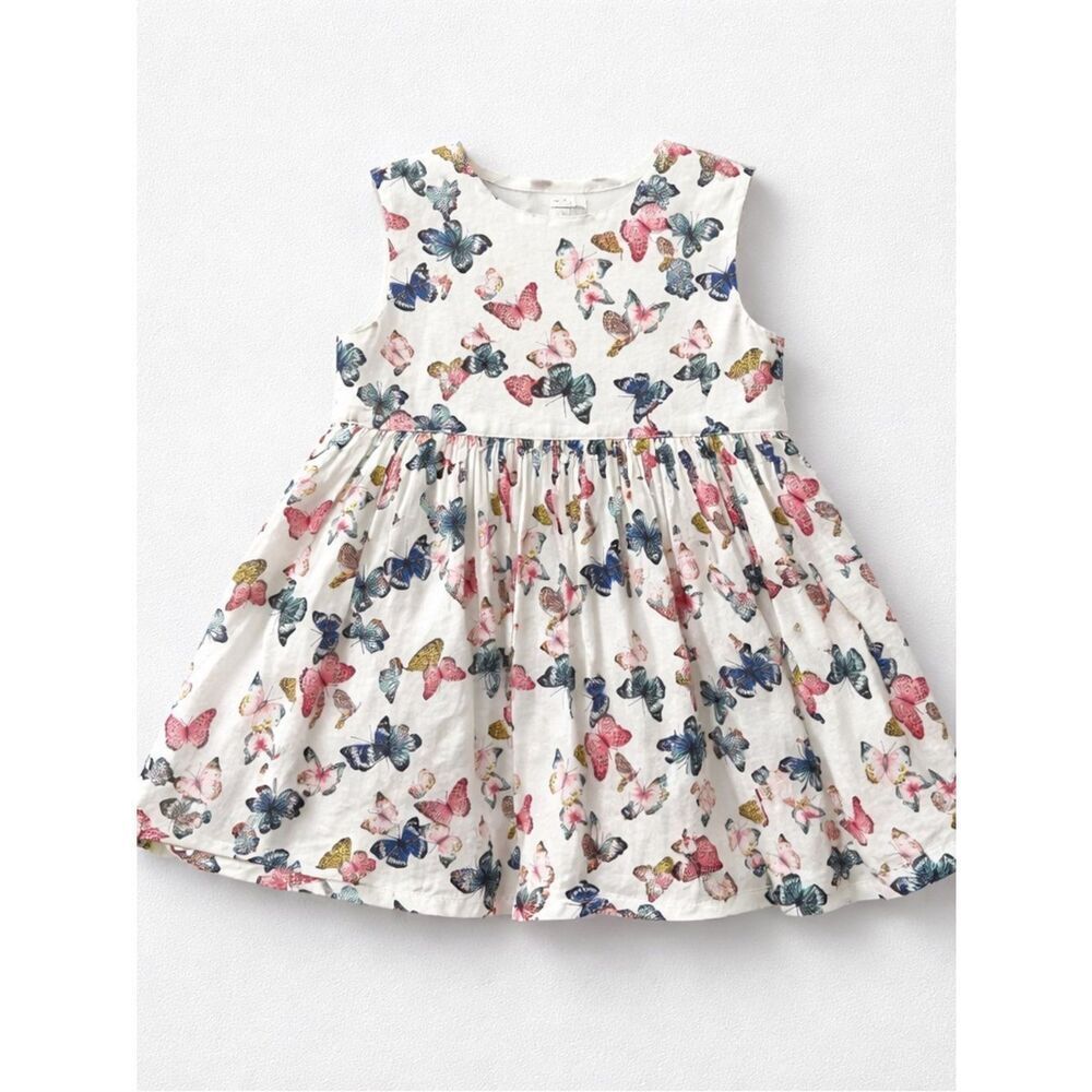 H & M butterfly print cotton sleeveless dress size 9-12 months